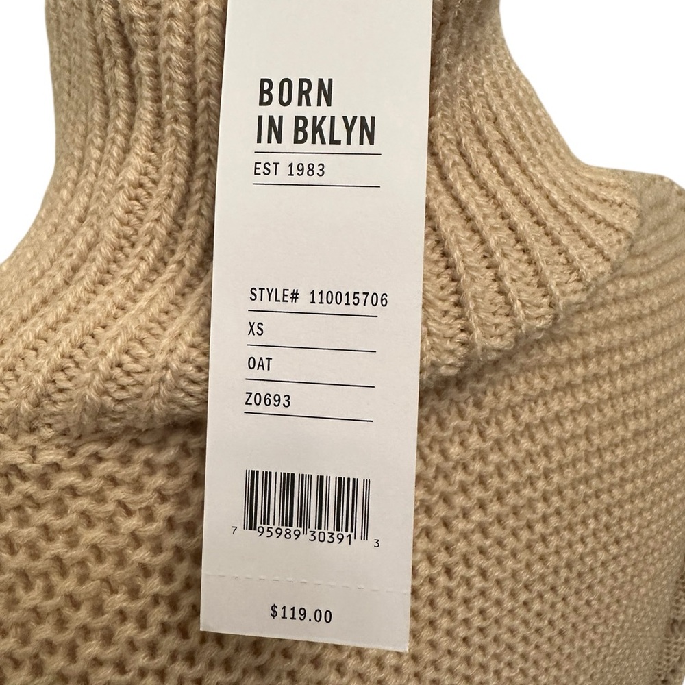 525 AMERICA Revolve Sweater Talia Mockneck Midweight Oat Women Size XS NWT - Picture 11 of 13